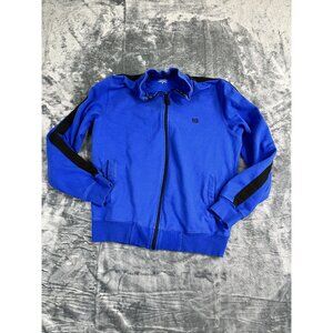 Chaps Blue Full-Zip Track Jacket With Black Striped Sleeves M Cotton Blend Mens